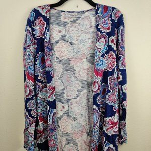 Chico's cotton  open front sweater, size M (0)